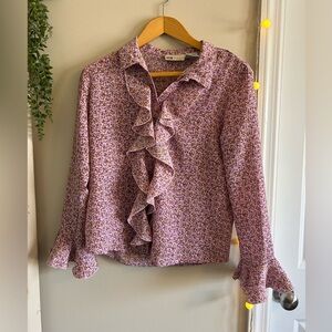 Faded Glory Floral Ruffle Blouse